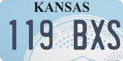 KS license plate 119BXS