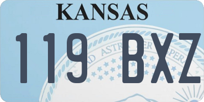 KS license plate 119BXZ