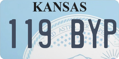 KS license plate 119BYP