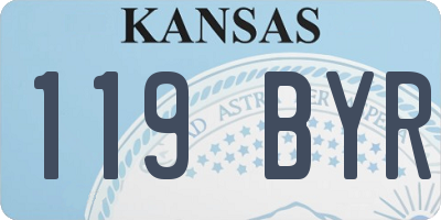 KS license plate 119BYR