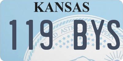 KS license plate 119BYS