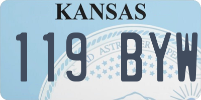 KS license plate 119BYW
