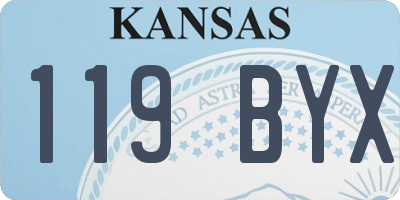 KS license plate 119BYX
