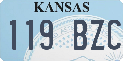 KS license plate 119BZC