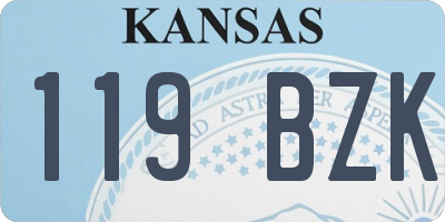KS license plate 119BZK