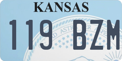 KS license plate 119BZM