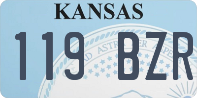 KS license plate 119BZR