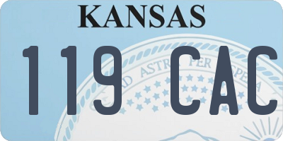 KS license plate 119CAC