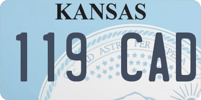 KS license plate 119CAD