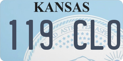 KS license plate 119CLO