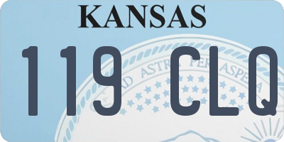KS license plate 119CLQ