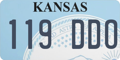 KS license plate 119DDO