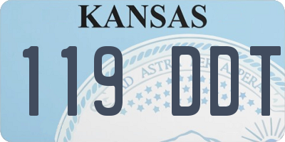 KS license plate 119DDT