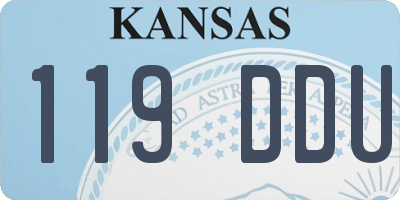 KS license plate 119DDU