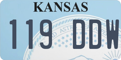 KS license plate 119DDW