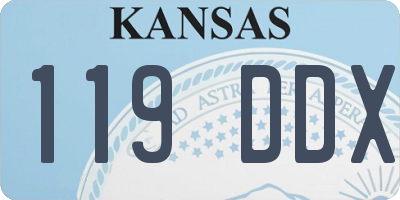KS license plate 119DDX
