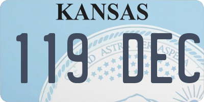 KS license plate 119DEC