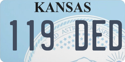 KS license plate 119DED