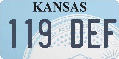 KS license plate 119DEF