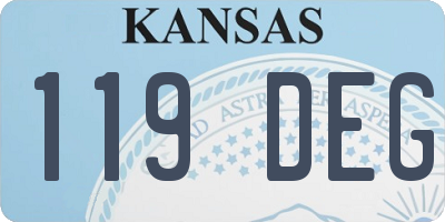 KS license plate 119DEG