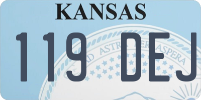KS license plate 119DEJ