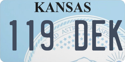 KS license plate 119DEK