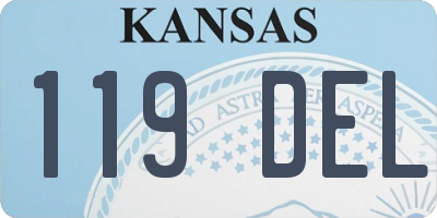 KS license plate 119DEL