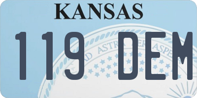KS license plate 119DEM