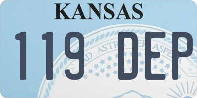 KS license plate 119DEP