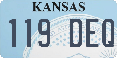 KS license plate 119DEQ