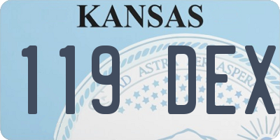 KS license plate 119DEX
