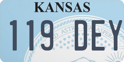 KS license plate 119DEY
