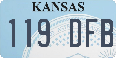 KS license plate 119DFB