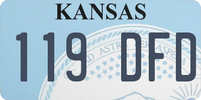 KS license plate 119DFD