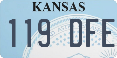 KS license plate 119DFE
