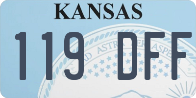 KS license plate 119DFF