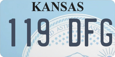 KS license plate 119DFG