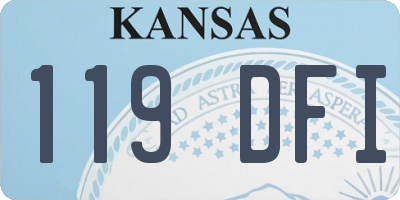 KS license plate 119DFI
