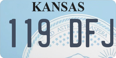 KS license plate 119DFJ