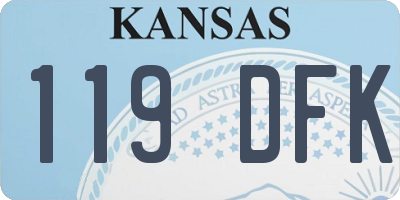 KS license plate 119DFK