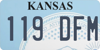 KS license plate 119DFM