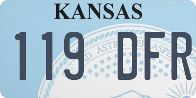 KS license plate 119DFR