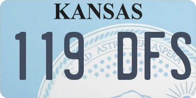KS license plate 119DFS