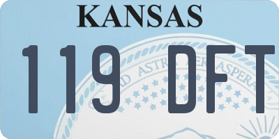 KS license plate 119DFT