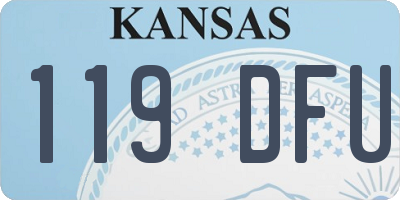 KS license plate 119DFU