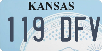 KS license plate 119DFV