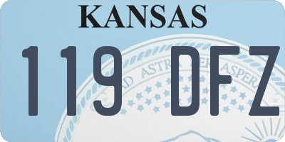 KS license plate 119DFZ