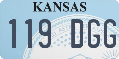 KS license plate 119DGG