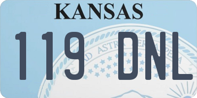 KS license plate 119DNL
