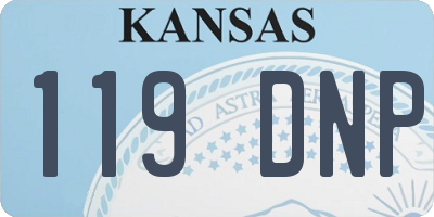 KS license plate 119DNP